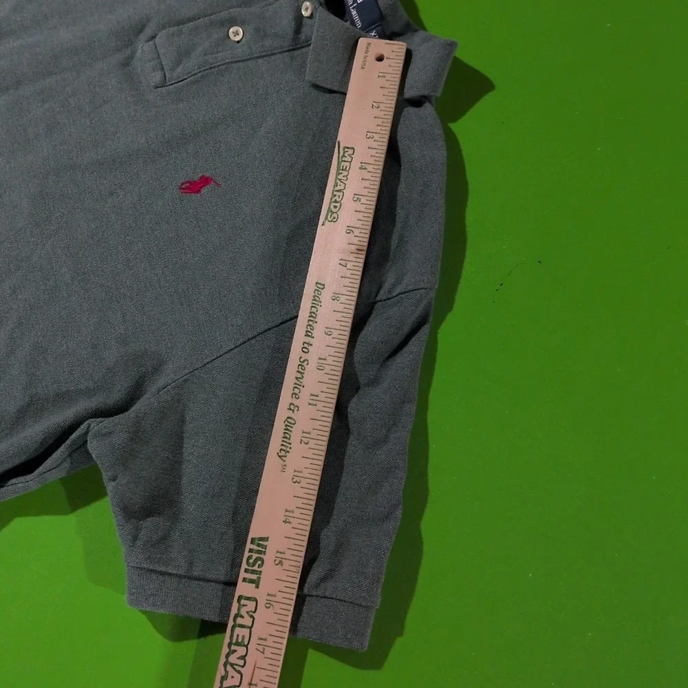 Vintage Y2K Polo‎ Ralph Lauren Polo Shirt Short Sleeve Green Red Logo XL